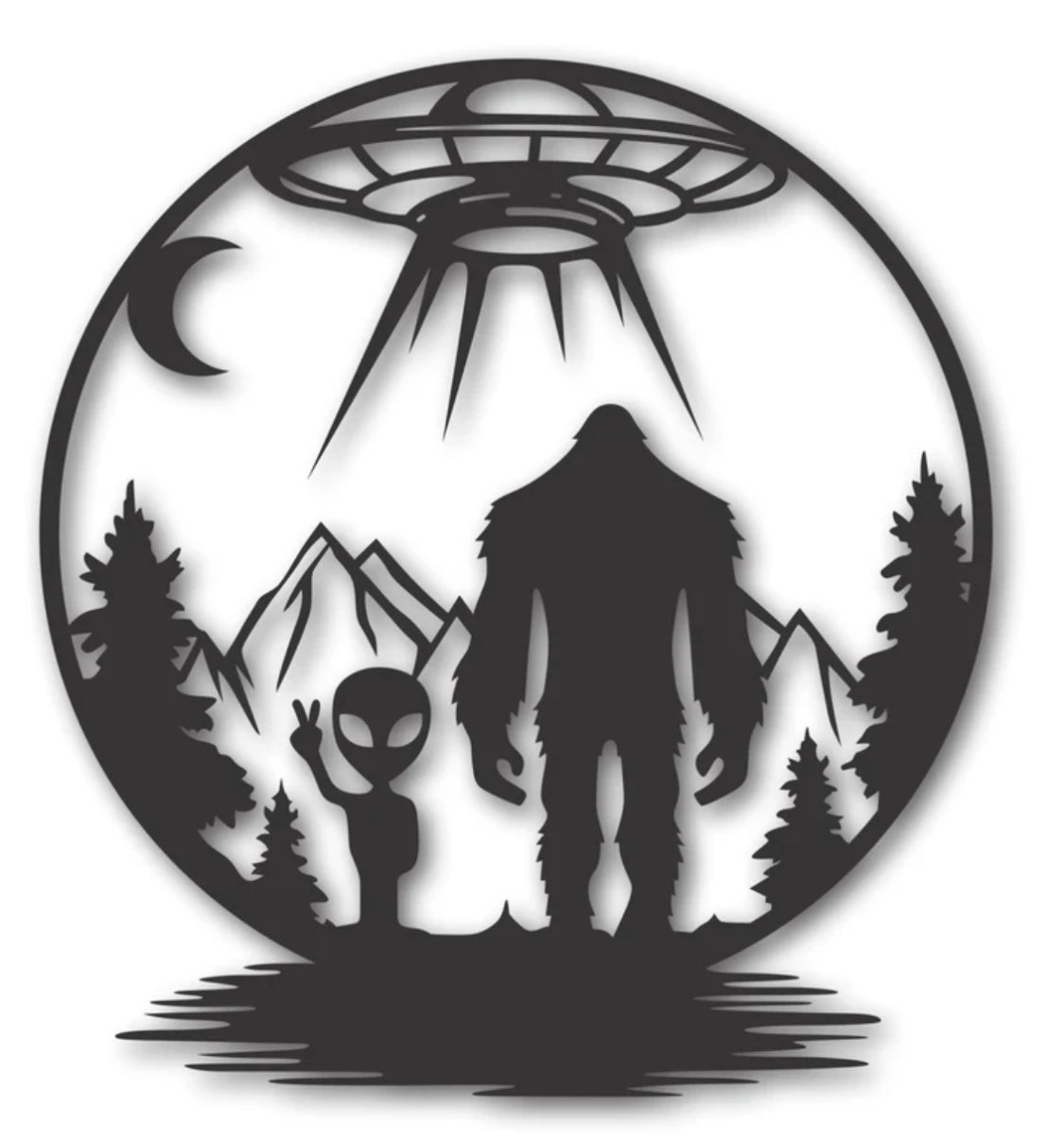 Bigfoot Alien Pattern t-shirt