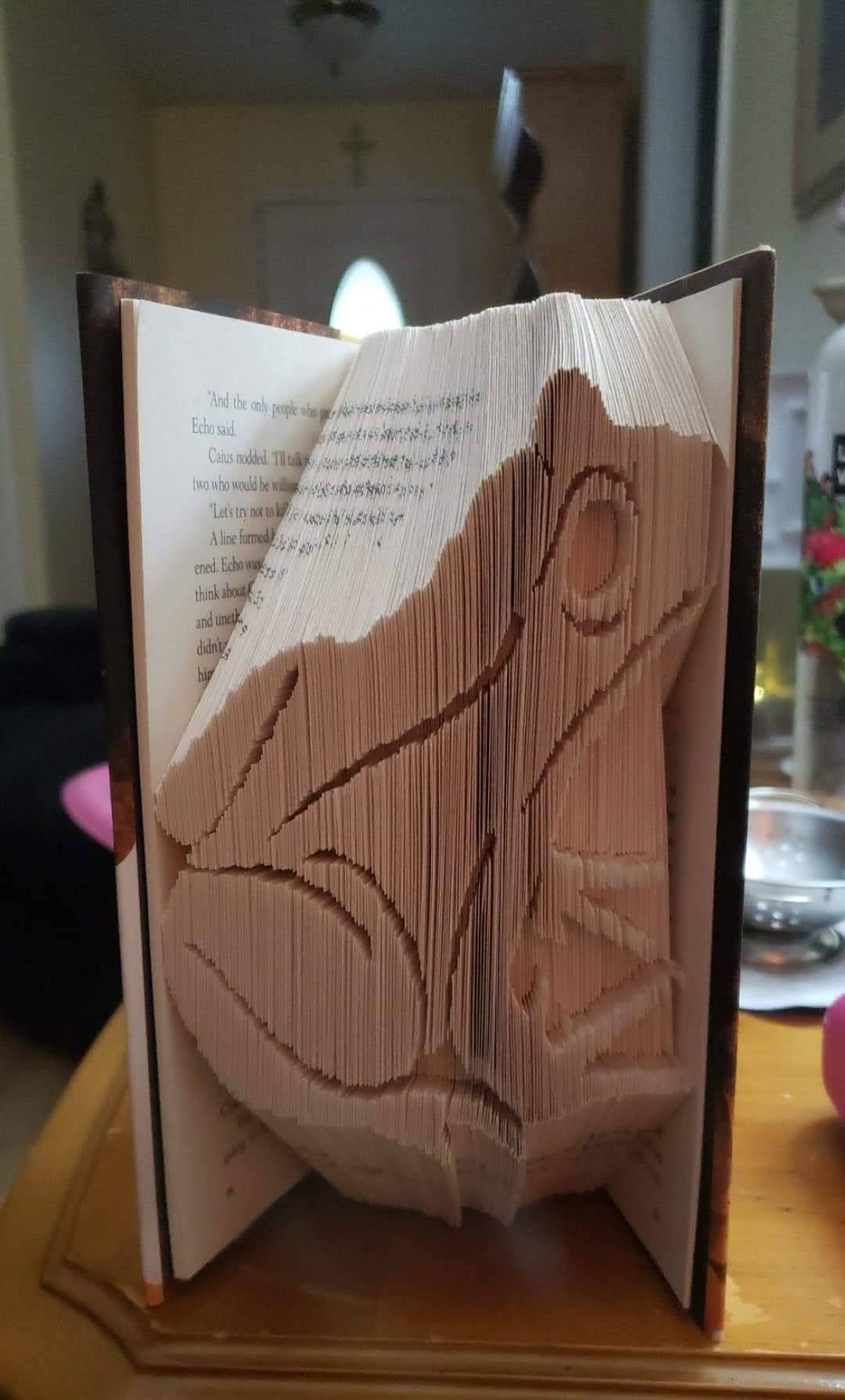 Frog folded book art